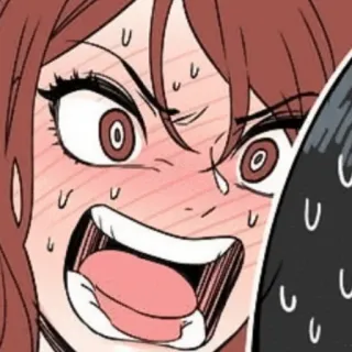 🧶 angry, cartoon, face, woman, expression, shouting telegram sticker