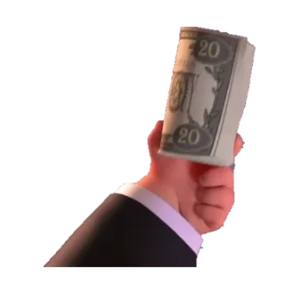 🤳 돈, 현금, 달러, 손, 정장 whatsapp sticker