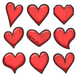 ❤️ @dew_art 하트, 하트모양, 사랑, 발렌타인, 로맨틱, 심볼 telegram sticker