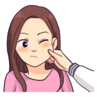 😁 cartone animato, donna, carina, ragazza, guancia telegram sticker