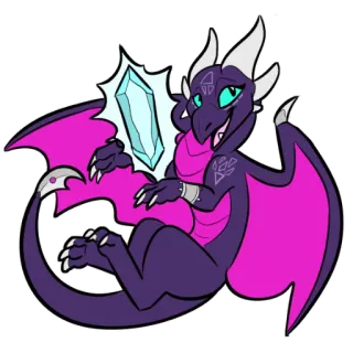 💠 dragon, cute, purple, fantasy, crystal, cartoon, sticker, animal whatsapp sticker
