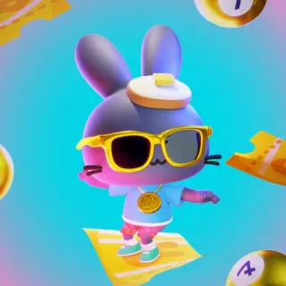 🍀 Dibujo animado, Conejo, Gafas de sol, Tostada, Oro, Personaje telegram sticker