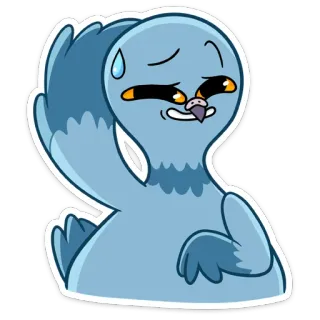 😓 นกพิราบ, นก, การ์ตูน, ภาพเคลื่อนไหว, เหงื่อ, ประหม่า, ตลก telegram sticker