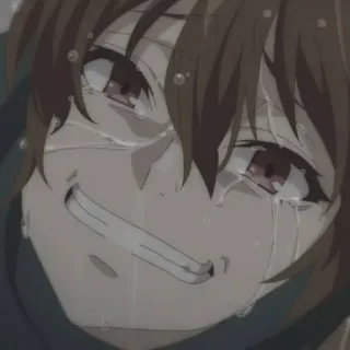 😓 anime, menangis, sedih, air mata, emosional telegram sticker
