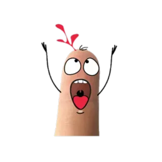 🙏 finger, cartoon, character, scream, funny whatsapp sticker