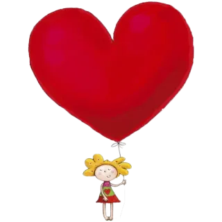 😍 сердце, девушка, мультфильм, любовь, шарик, милый telegram sticker
