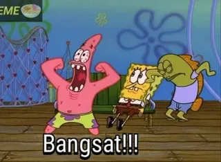😡 Spongebob Spongebob Squarepants Bangsat!!! 派大星, 生气, 卡通, 海绵宝宝, 表情包, 鱼 whatsapp sticker