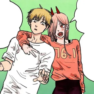 🗯 Denji Chainsaw Man Anime, Manga, Dibujos animados, Amistad, Personaje, Chainsaw Man whatsapp sticker