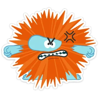 🤬 злой, выражение, мультик, оранжевый, синий, раздраженный, бешеный telegram sticker