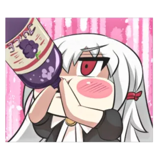 🌙 JUICE Anime, Cartoon, Sap, Drank, Druif, Kawaii, Schattig whatsapp sticker