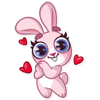 😍 conejo, lindo, conejo, kawaii, pegatina, animal telegram sticker