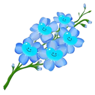 💐 꽃, 꽃무늬, 파란색, 식물, 자연, 봄, 여름 telegram sticker