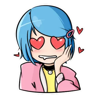 😍 Anime, Sticker, Mädchen, Liebe, Herz, Cartoon telegram sticker