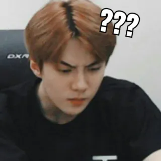👑 ??? question, confusion, expression, kpop, person, sticker telegram sticker