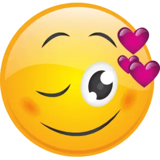😜 emoji, smiley, face, love, hearts whatsapp sticker