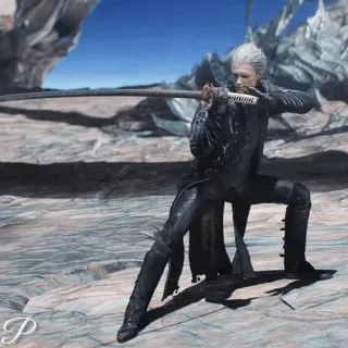 🗡 Vergil Devil May Cry vergil, devil may cry, sword, katana, video game character, action telegram sticker