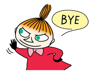 👋 Little My Moomin BYE moomin, kleine my, cartoon, tschüss, animiert telegram sticker
