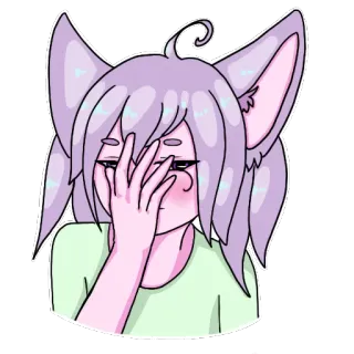🤦‍♀️ anime girl, embarrassed, cute, pastel, kawaii, facepalm, exhausted, anime telegram sticker