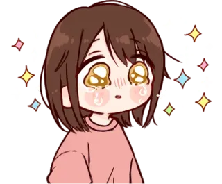 😍 anime, girl, crying, kawaii, sparkles, emotional telegram sticker