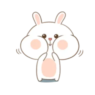 😧 bunny, rabbit, cute, animal, sticker, cartoon telegram sticker