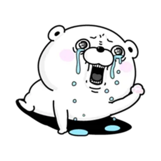 😭 медведь, плач, грустный, эмоция, мультик, стикер whatsapp sticker