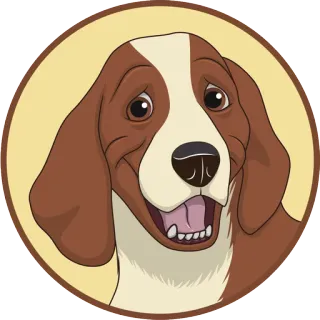 😃 dog, animal, pet, mammal, canine telegram sticker