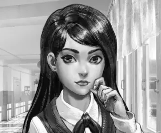 😐 Anime, Mädchen, Schulmädchen, Uniform, Cartoon telegram sticker