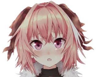 😢 Astolfo Fate/Apocrypha anime, mangá, chorando, lágrimas, kawaii, fofo telegram sticker