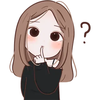 ❓ cartoon, meisje, ssst, vinger, stilte, schattig telegram sticker
