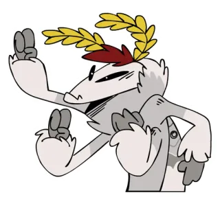 👊 การ์ตูน, ตัวละคร, ท่าทางหยาบคาย, สีขาว, คน, ภาพประกอบ telegram sticker