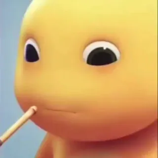 🧬 personnage, dessin animé, jaune, fumer whatsapp sticker