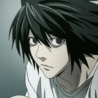 🍎 L Lawliet Death Note Anime, Personagem, L, Death Note, Detetive telegram sticker