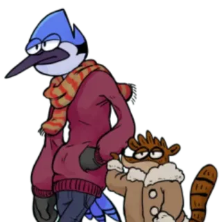 ❤️ Mordecai and Rigby Regular Show kreskówka, animowany, Mordecai, Rigby, Zwyczajny serial telegram sticker