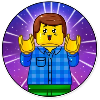 😲 Lego, Kreskówka, Postać, Emoji, Naklejka telegram sticker