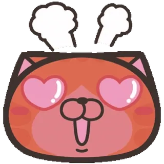 😍 可爱, 猫, 爱, 爱心眼, 开心 telegram sticker
