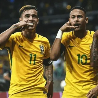 🤙 Neymar, Philippe Coutinho fútbol, fútbol, atletas, jugadores, Brasil, equipo, deportes telegram sticker