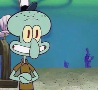 😬 Squidward Spongebob Squarepants Мультфильм, Спанч Боб, Сквидвард, Средний палец, Оскорбительный telegram sticker