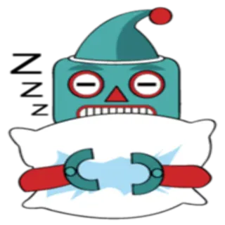 😴 квадрат, синий, красный, подушка, мультфильм, сон telegram sticker