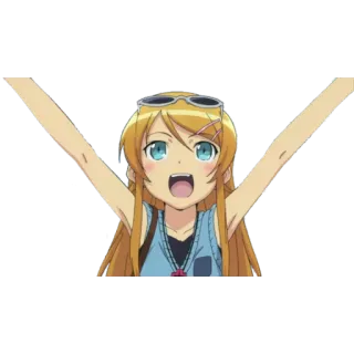 😄 chica anime, linda, feliz, dibujos animados, chica, alegre telegram sticker