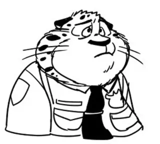 😟 Clawhauser Zootopia cartoon, animal, leopard, officer, police, sad, zootopia, clawhauser telegram sticker