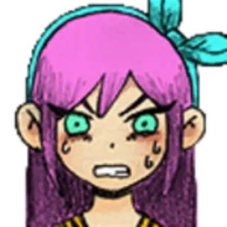 😖 Aubrey OMORI ออเบรย์, omori, อนิเมะ, โกรธ, เสียใจ telegram sticker