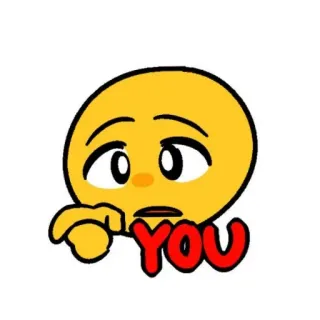 👆 YOU Emoji, Menunjuk, Jari, Kamu, Pesan telegram sticker
