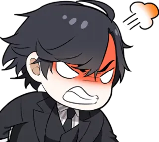 🤬 marah, kesal, jengkel, kartun, karakter telegram sticker