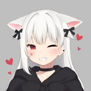 😅 Anime, Kawaii, Manga, Orejas de gato, Chica, Lindo whatsapp sticker
