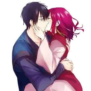 ❤️ Anime, Beijando, Casal, Amor, Romance, Desenho animado, Emoções, Amizade whatsapp sticker