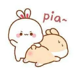 😤 pia~ Kartun, Lucu, Kelinci, Kelinci, Stiker, Kawaii whatsapp sticker