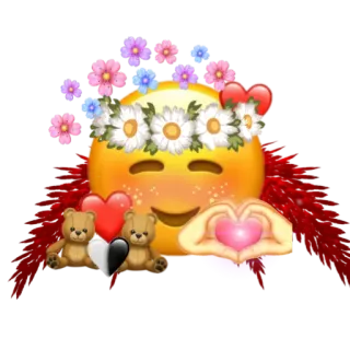 😍 Emoji, Corações, Amor, Flores, Fofo, Kawaii, Ursinho de pelúcia telegram sticker