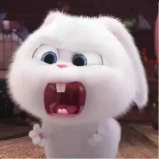 🐰 Snowball The Secret Life of Pets 兔子, 兔子, 动物, 卡通, 生气, 可爱 telegram sticker
