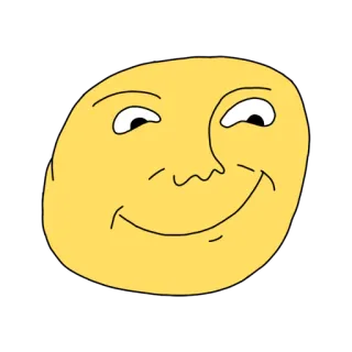 😏 rosto, amarelo, sorriso, desenho animado, expressão, feliz whatsapp sticker