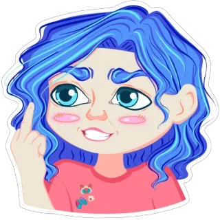 🖕 cử chỉ xúc phạm, ngón giữa, nhân vật hoạt hình, hình minh họa telegram sticker
